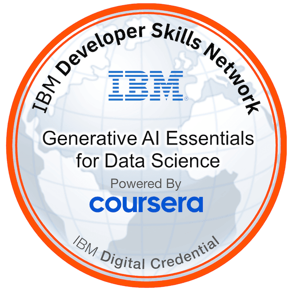 Generative AI Essentials For Data Science badge