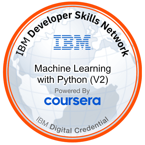 Machine Learning With Python V2 badge